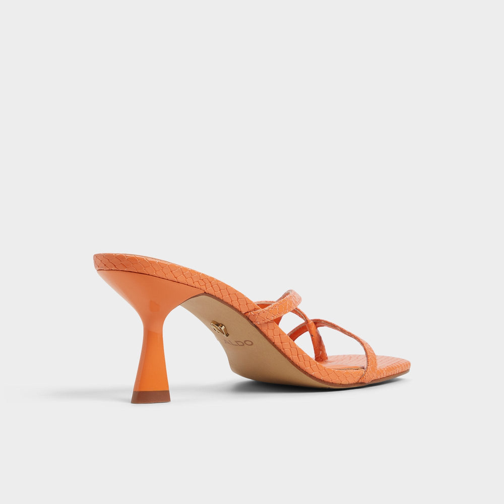 Calypsa Medium Orange Women's Heeled mules - Strappy heeled sandal