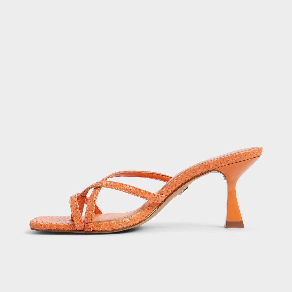 Calypsa Medium Orange Women's Heeled mules - Strappy heeled sandal