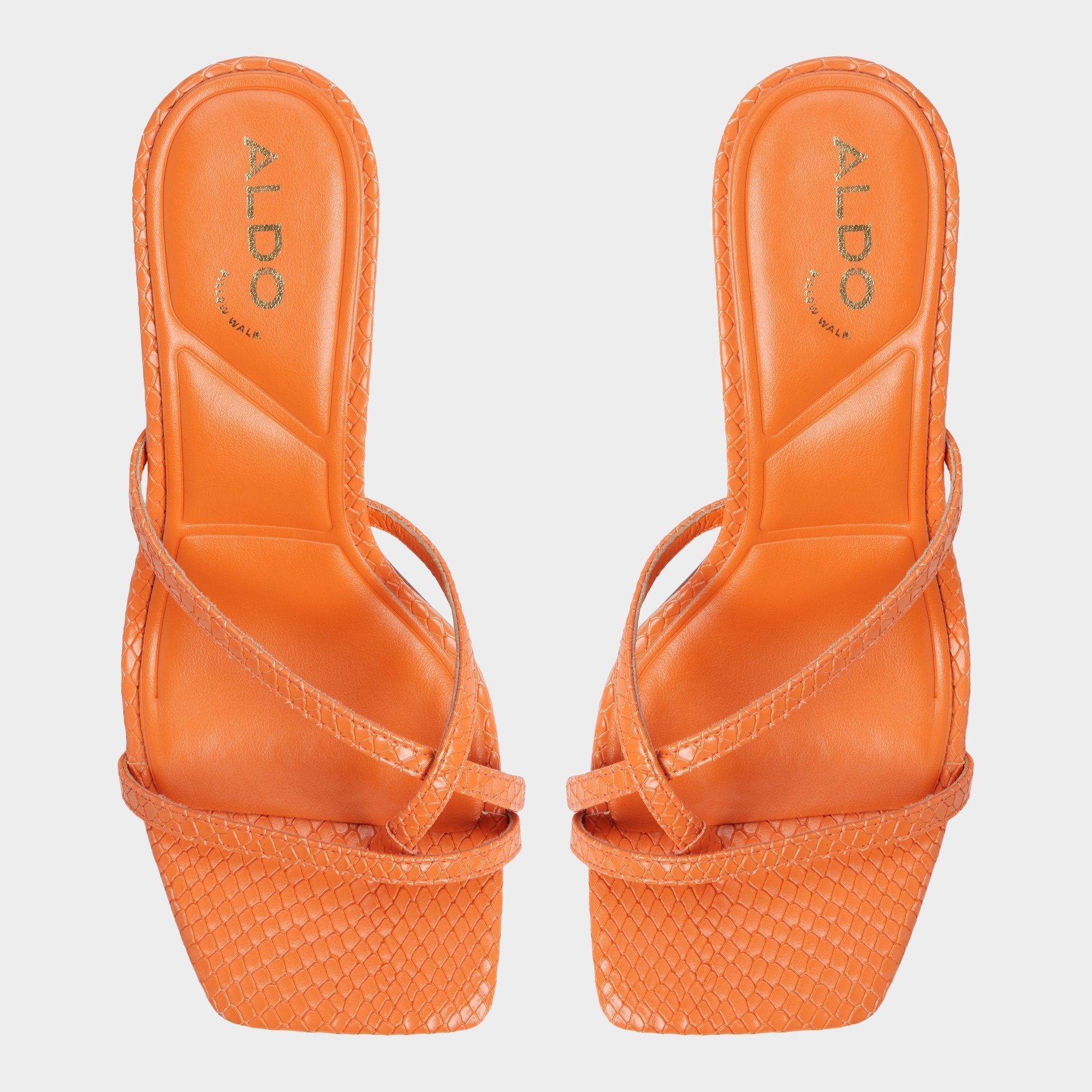 Calypsa Medium Orange Women's Heeled mules - Strappy heeled sandal