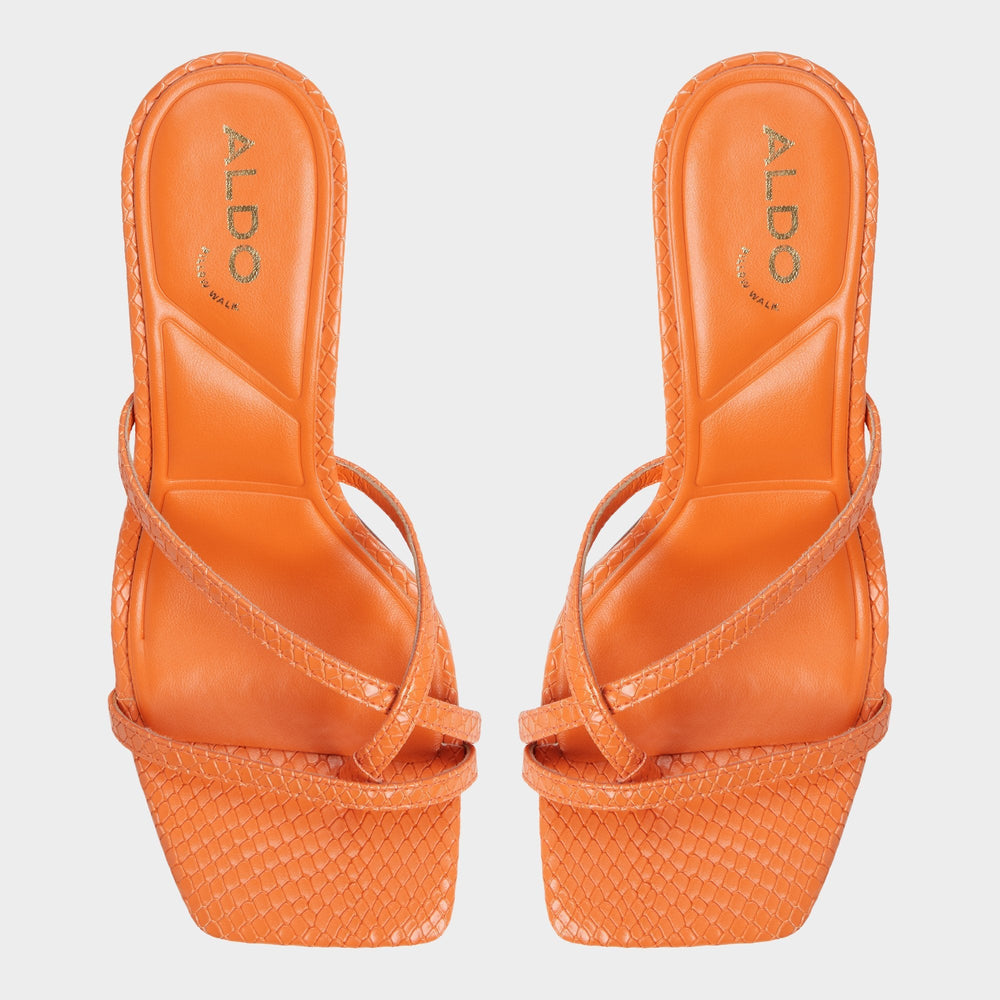 Calypsa Medium Orange Women's Heeled mules - Strappy heeled sandal