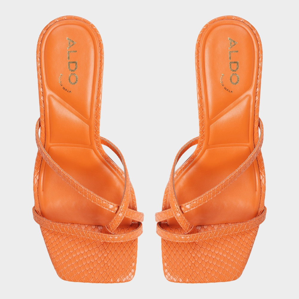 Calypsa Medium Orange Women's Heeled mules - Strappy heeled sandal