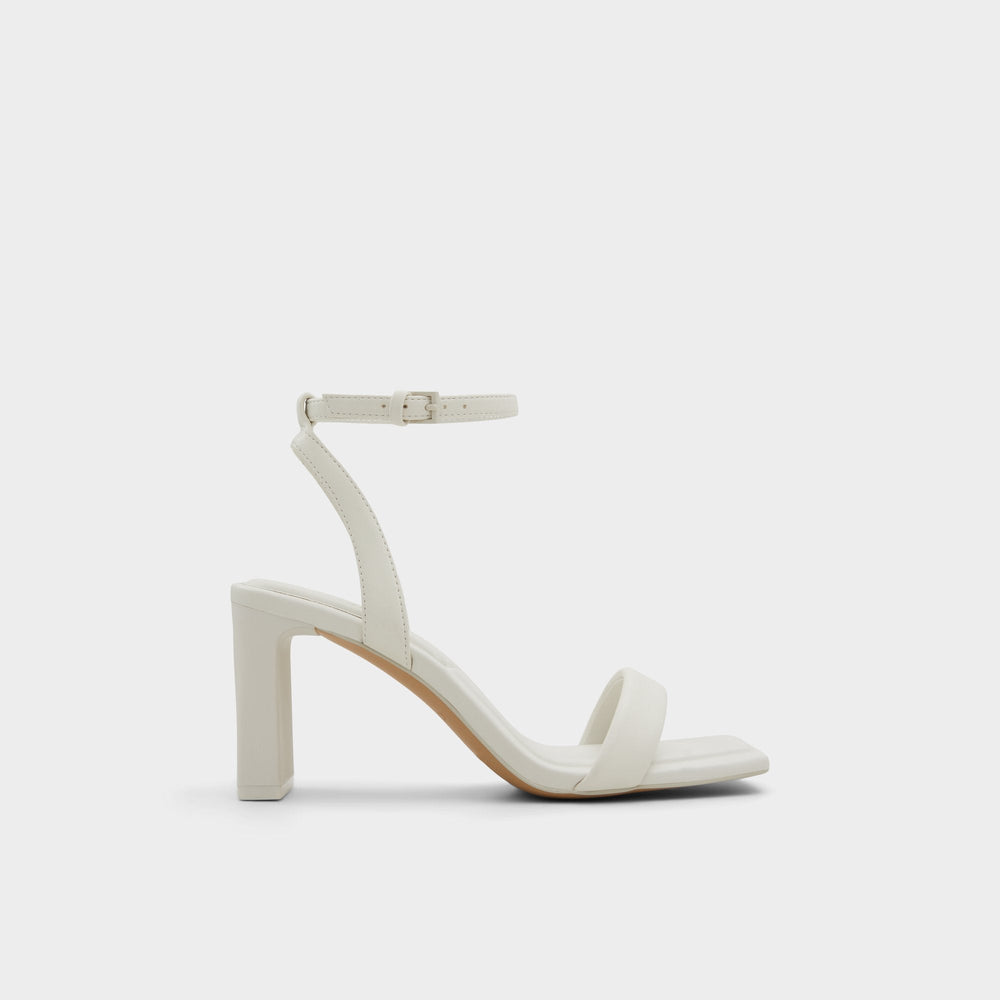 Block heel Aurorai White/Bone Women's Strappy sandals - Strappy heeled sandal