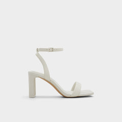 Block heel Aurorai White/Bone Women's Strappy sandals - Strappy heeled sandal