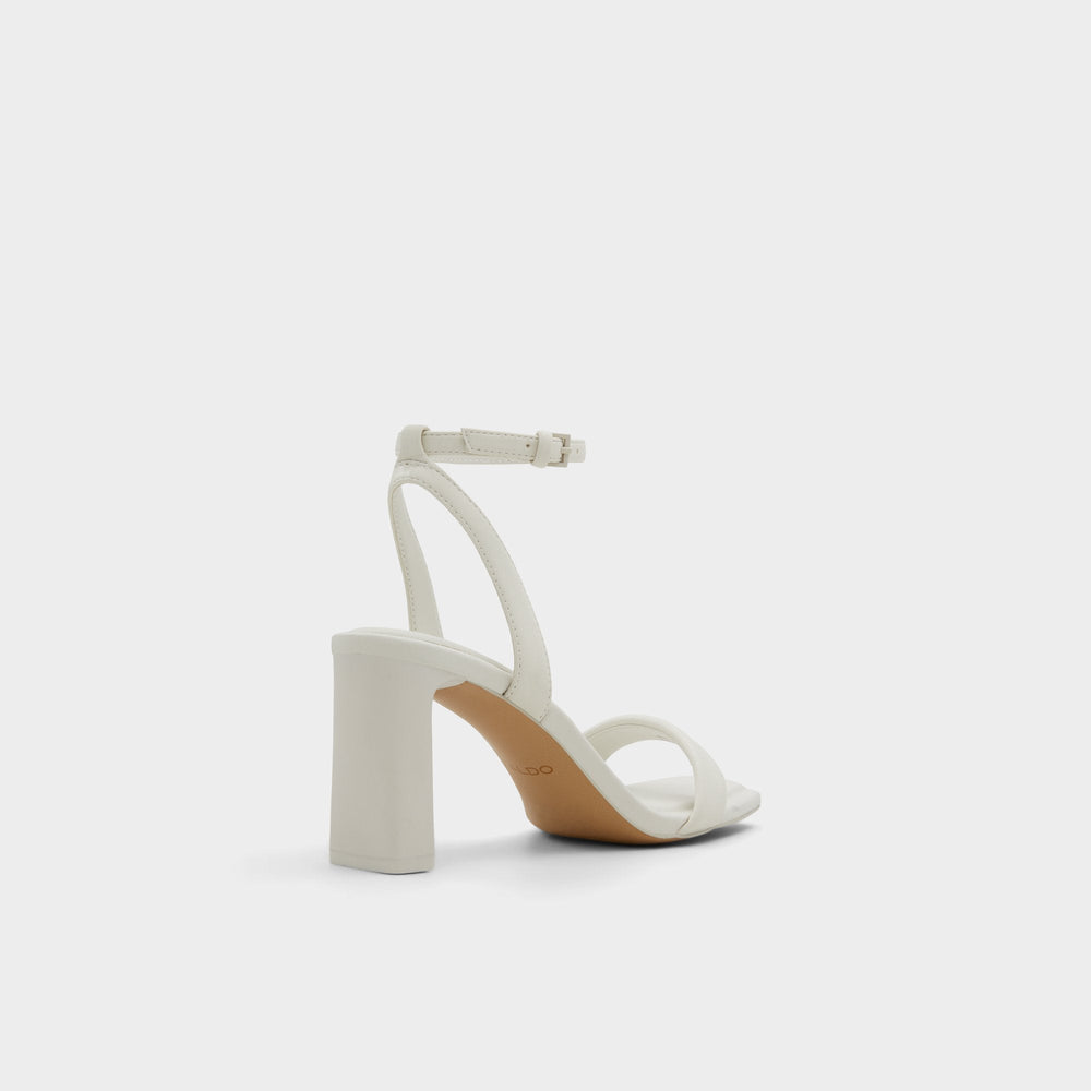 Block heel Aurorai White/Bone Women's Strappy sandals - Strappy heeled sandal
