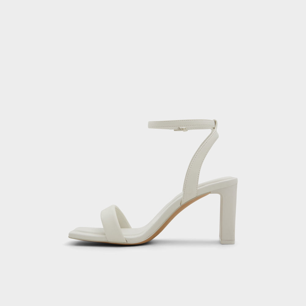 Block heel Aurorai White/Bone Women's Strappy sandals - Strappy heeled sandal