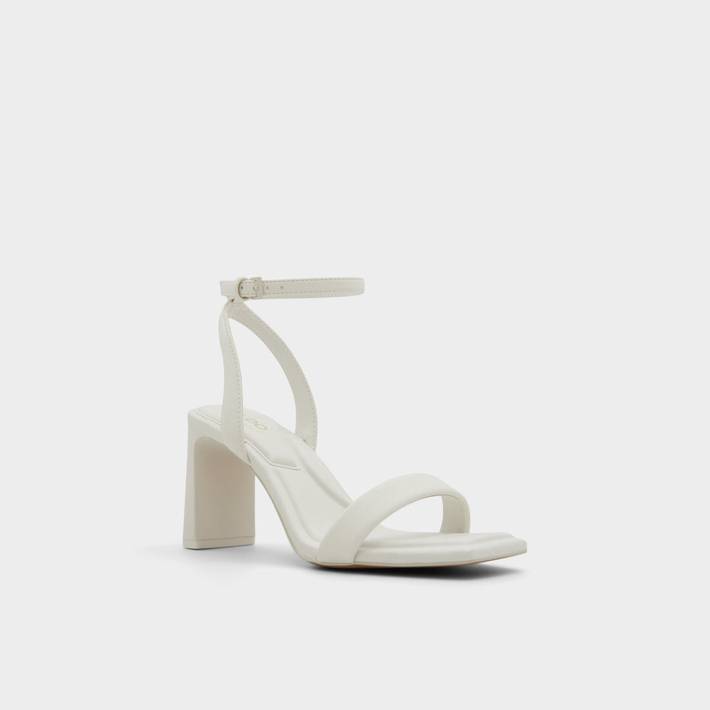 Block heel Aurorai White/Bone Women's Strappy sandals - Strappy heeled sandal