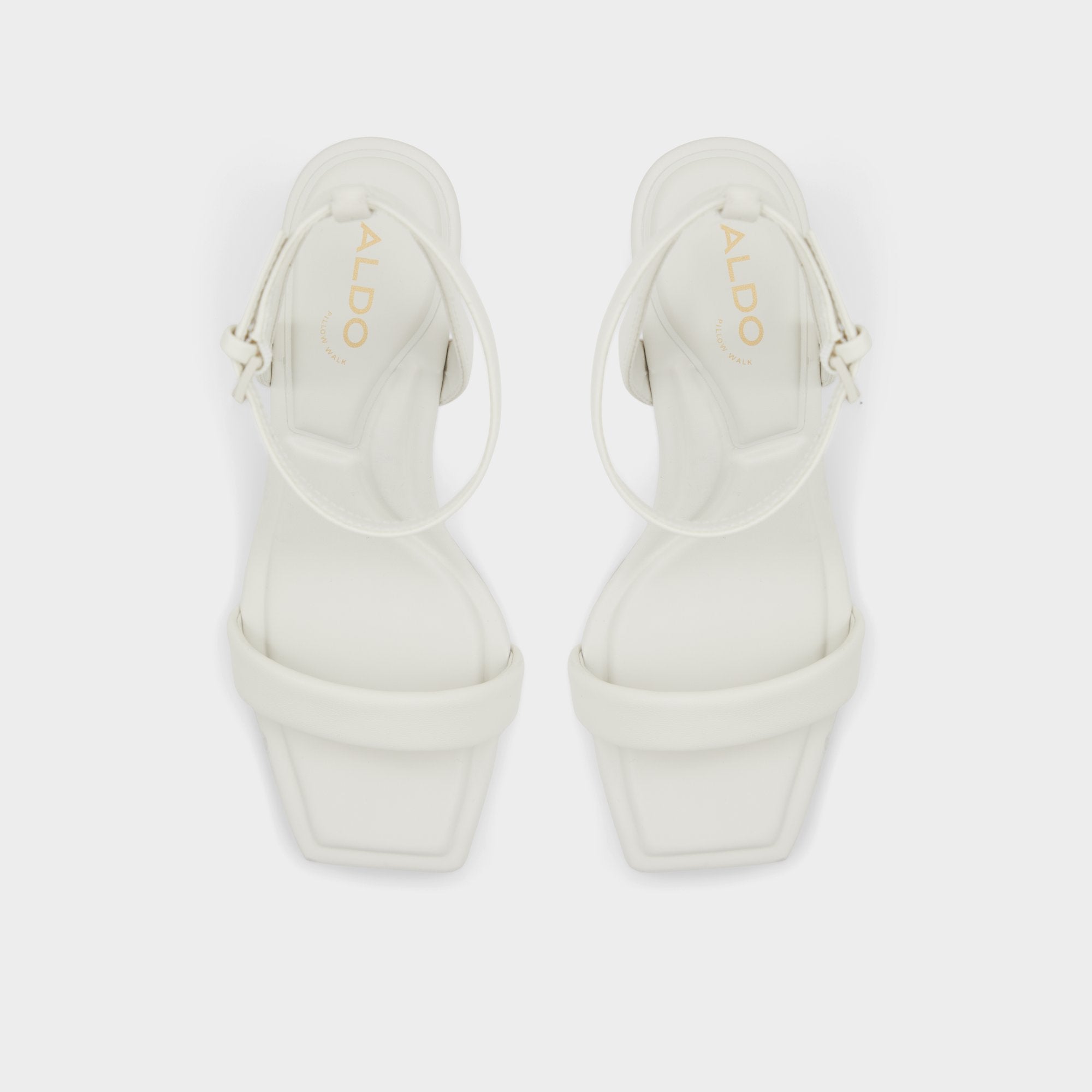 Block heel Aurorai White/Bone Women's Strappy sandals - Strappy heeled sandal