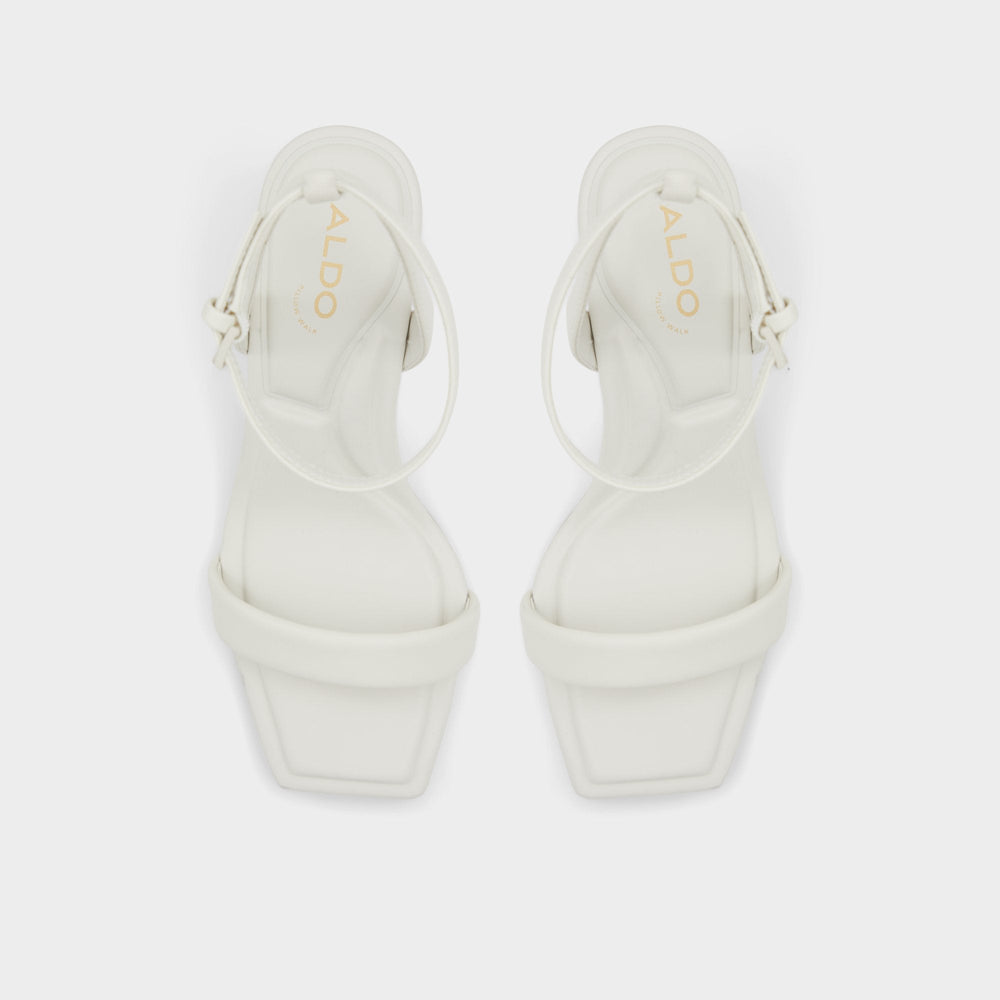 Block heel Aurorai White/Bone Women's Strappy sandals - Strappy heeled sandal