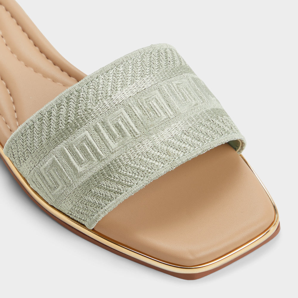 Oceania Other Green Women's Flats - Slide sandal