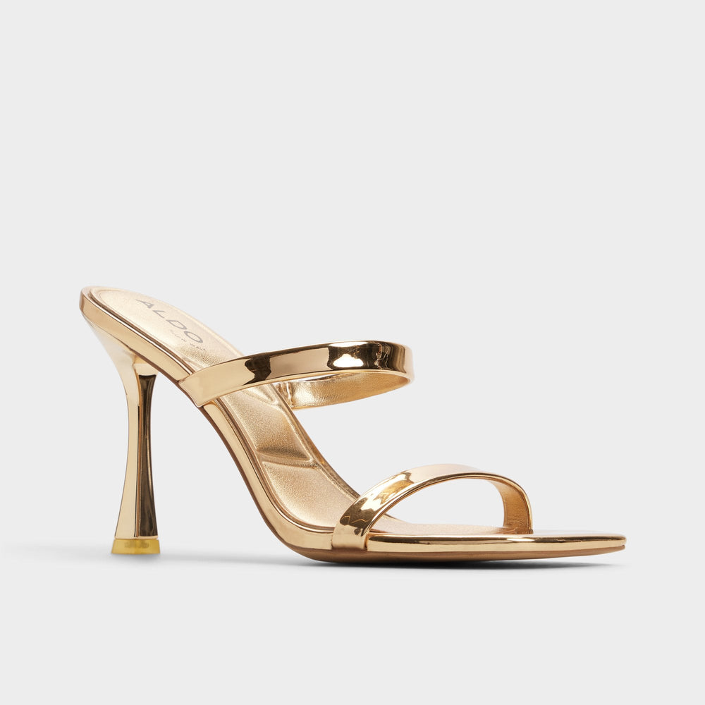 Evalyn in Gold - Strappy heeled sandal Stiletto heel