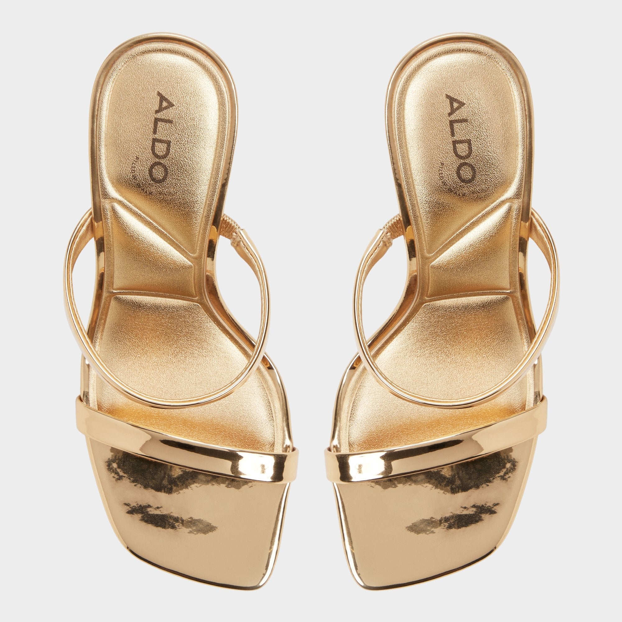 Evalyn in Gold - Strappy heeled sandal Stiletto heel