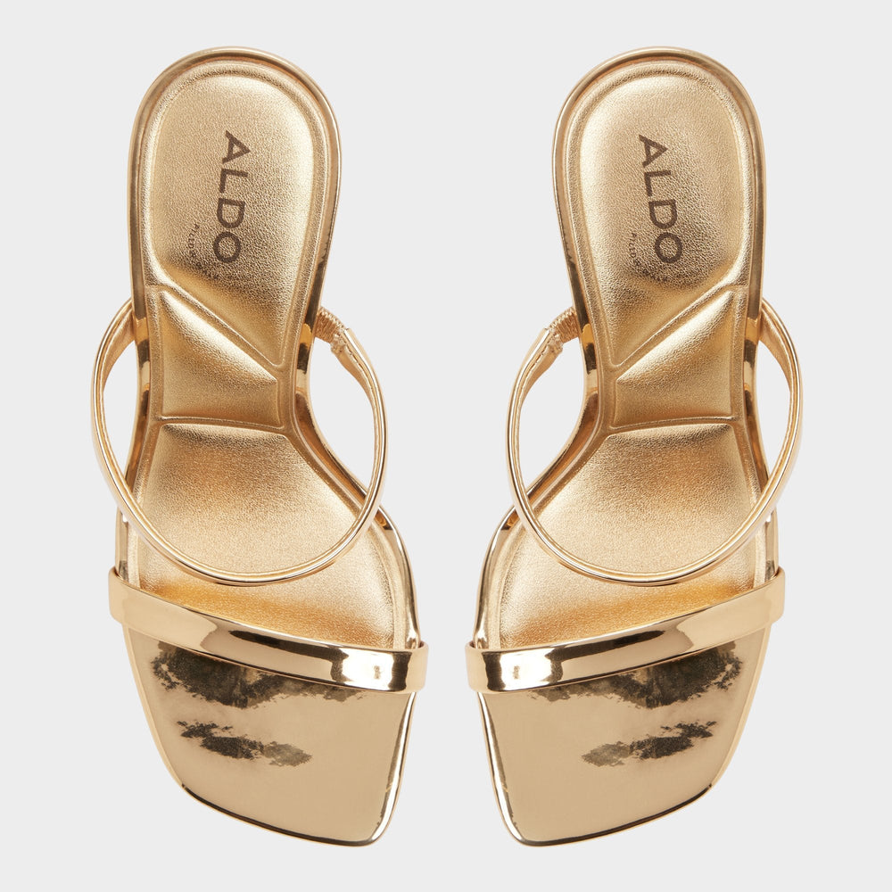 Evalyn in Gold - Strappy heeled sandal Stiletto heel