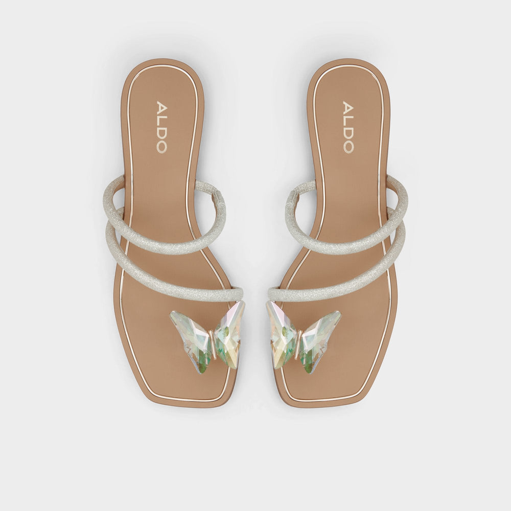 Garberia Silver Women's Flats - Flip flop