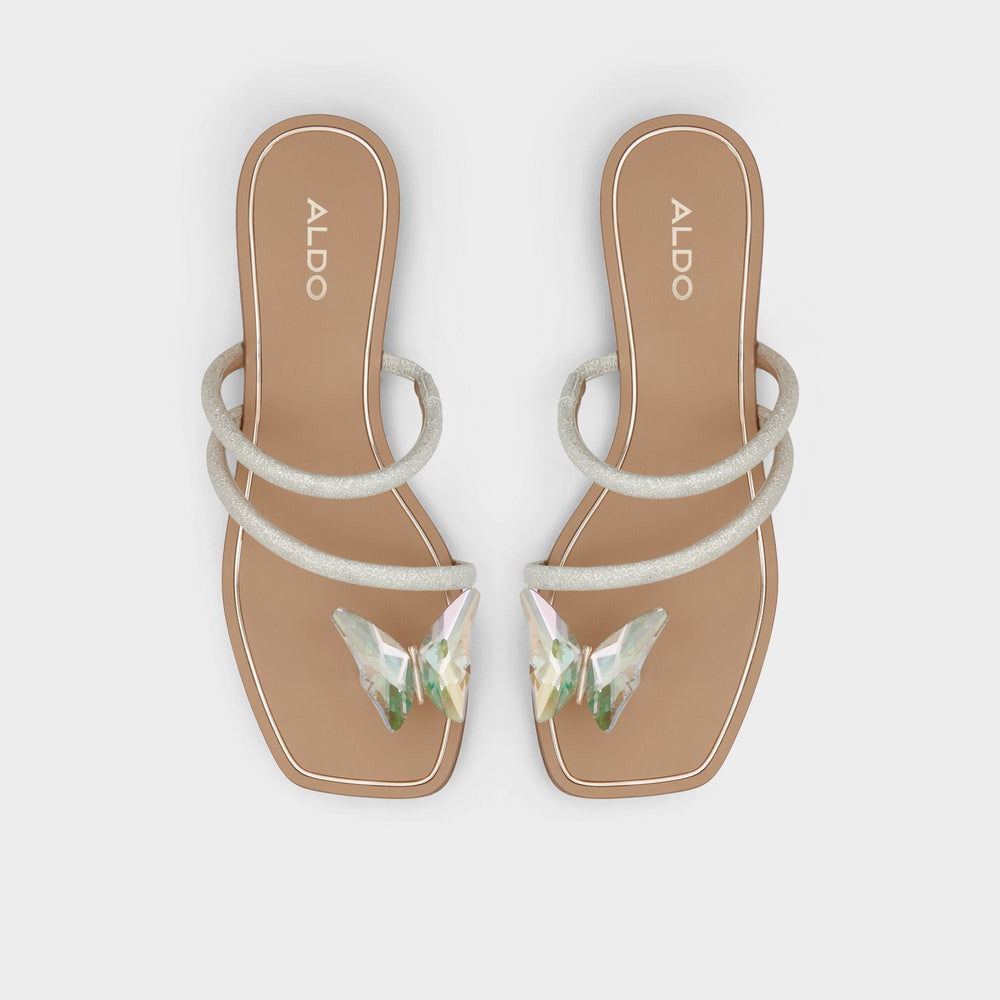 Garberia Silver Women's Flats - Flip flop