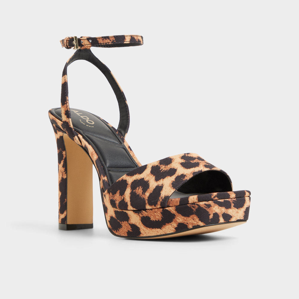 Platform Chicgleam Brown Multi Women's Strappy sandals - Strappy heeled sandal