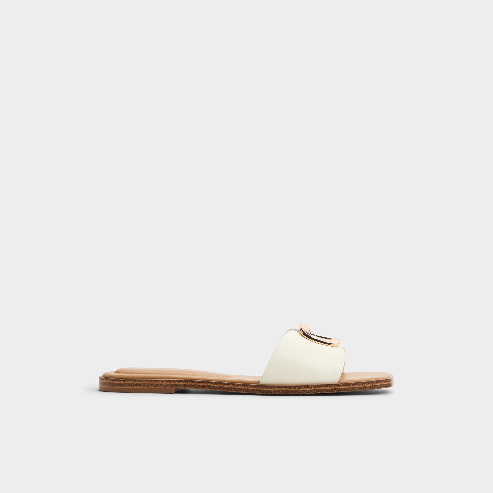 Tidella White Women's Flats - Slide sandal