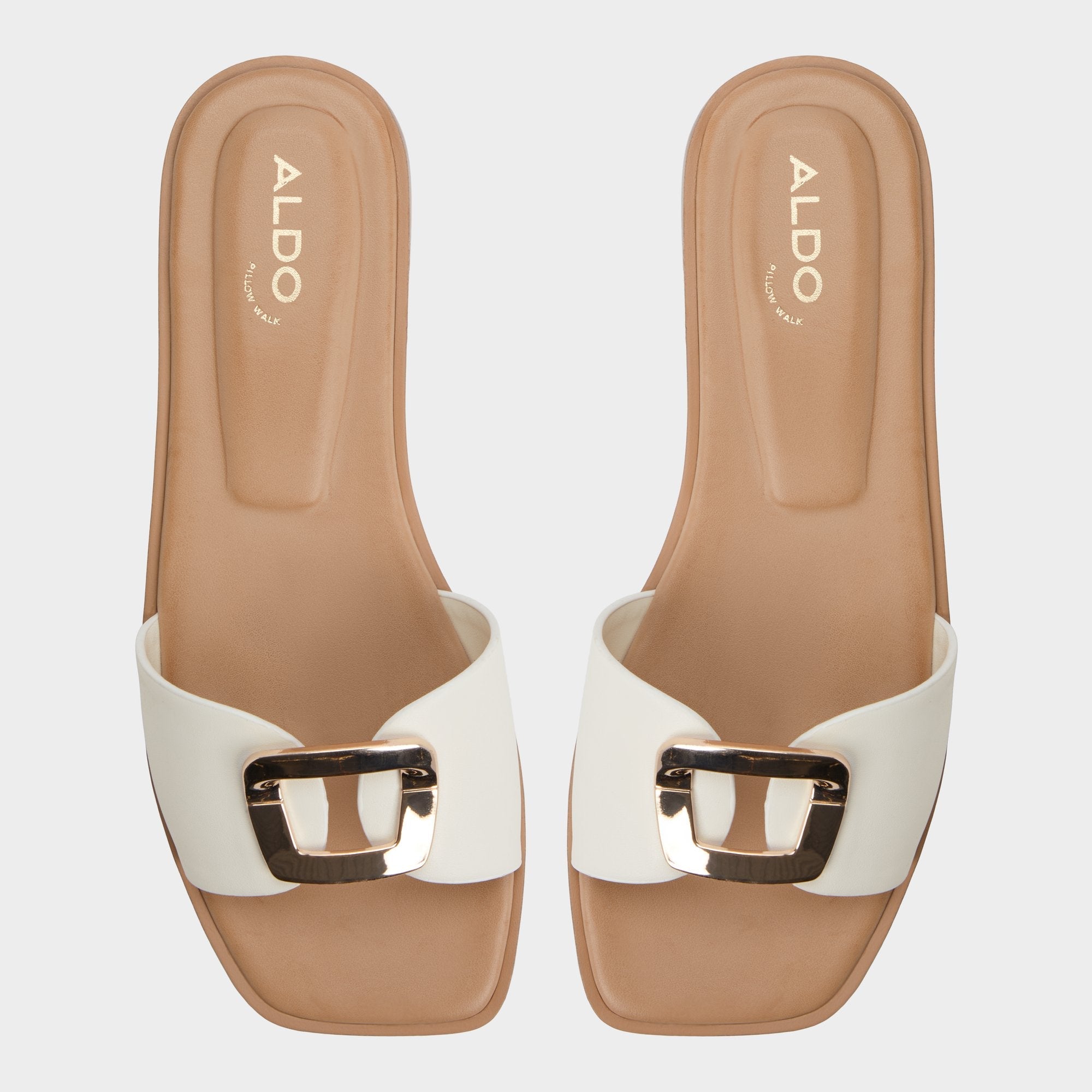 Tidella White Women's Flats - Slide sandal