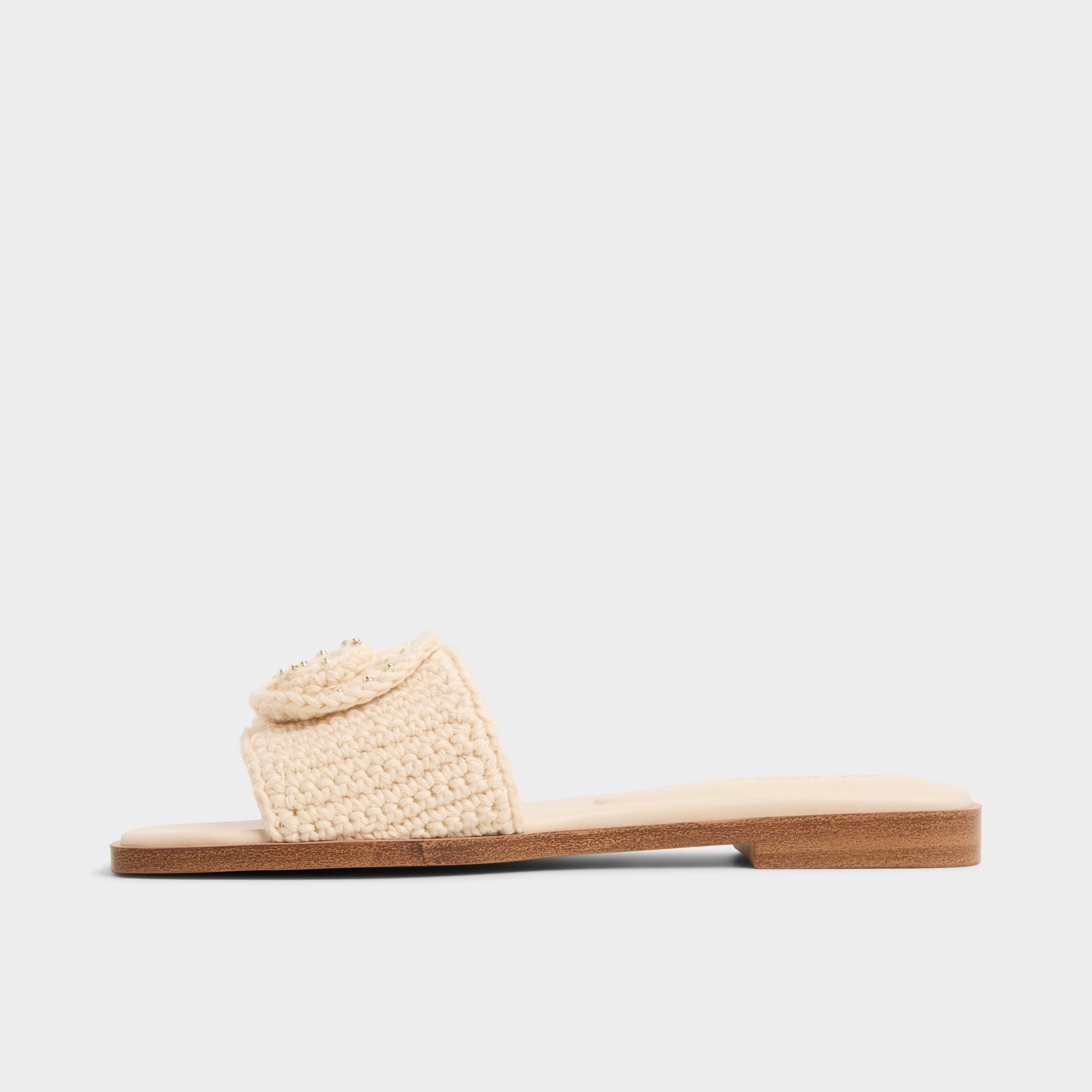 Sabbia Light Beige Women's Flats - Slide sandal