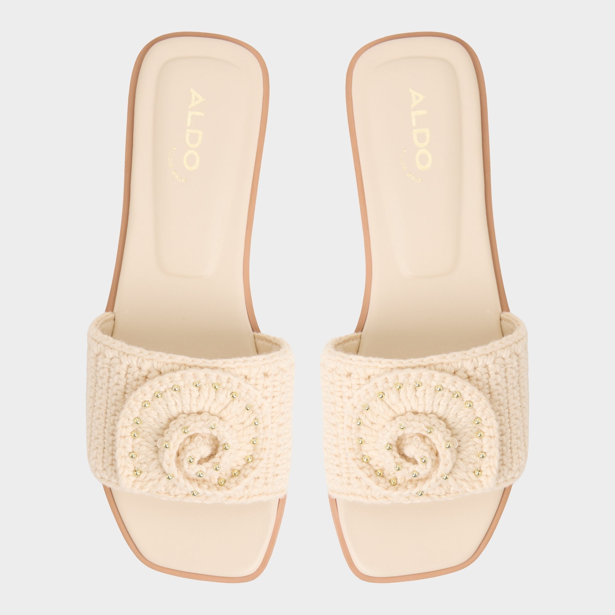 Sabbia Light Beige Women's Flats - Slide sandal
