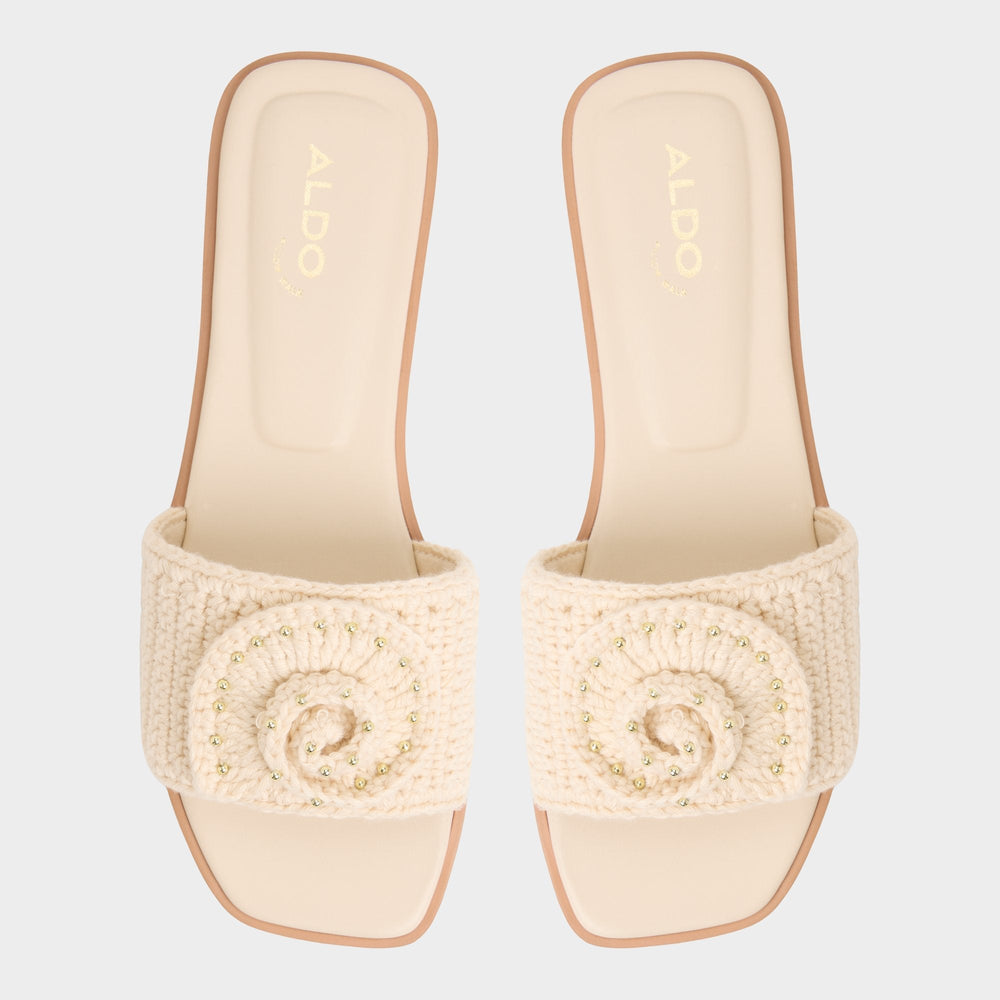 Sabbia Light Beige Women's Flats - Slide sandal