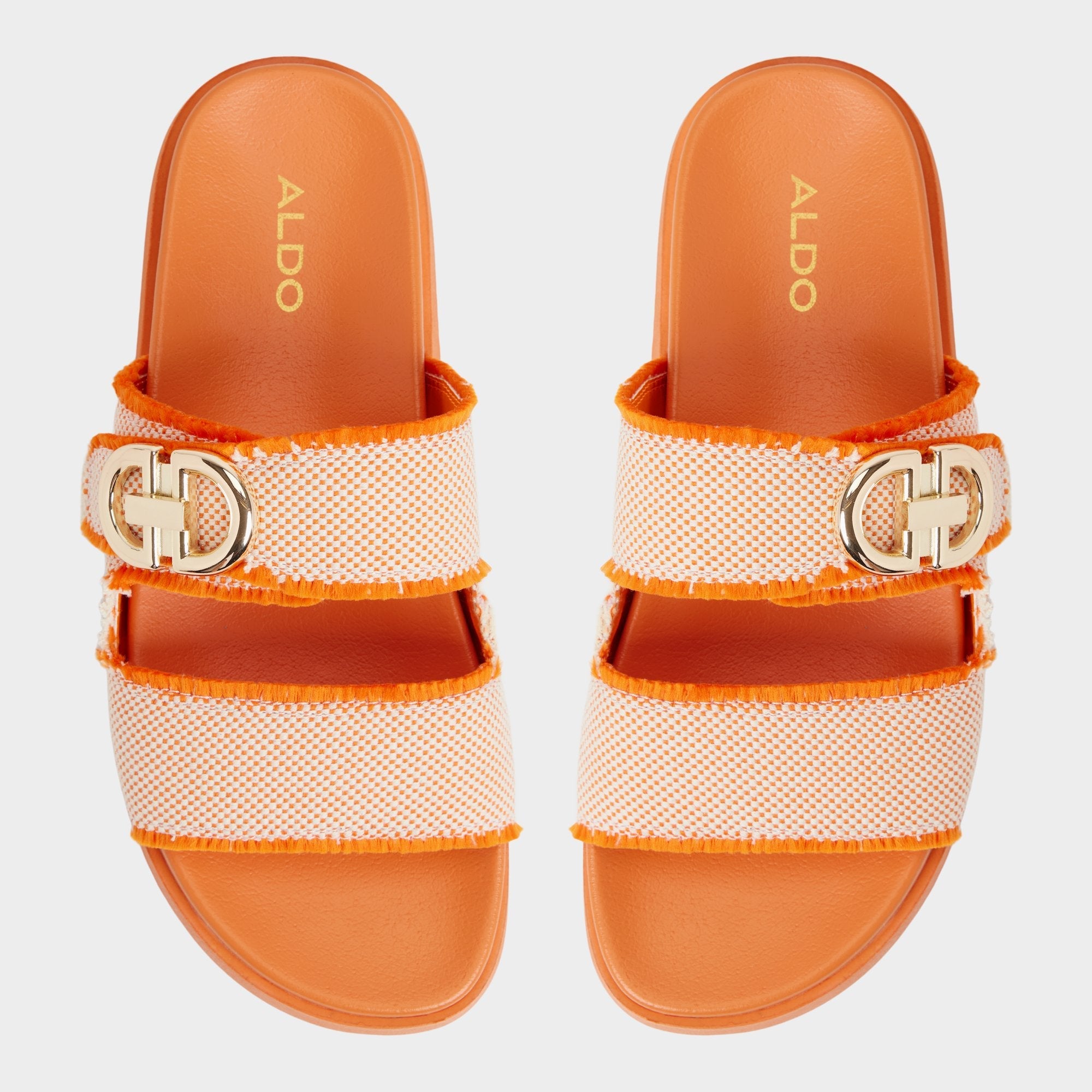 Daisymae Orange Women's Footbed sandals -