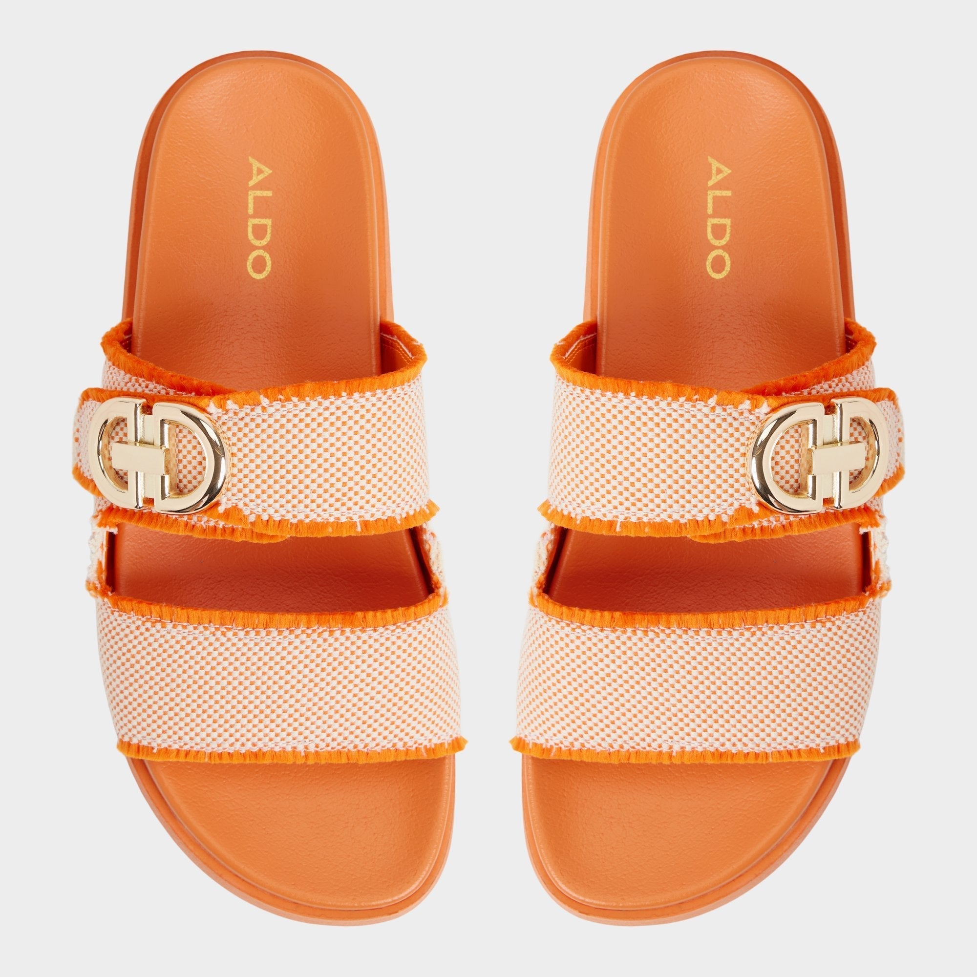 Daisymae Orange Women's Footbed sandals -