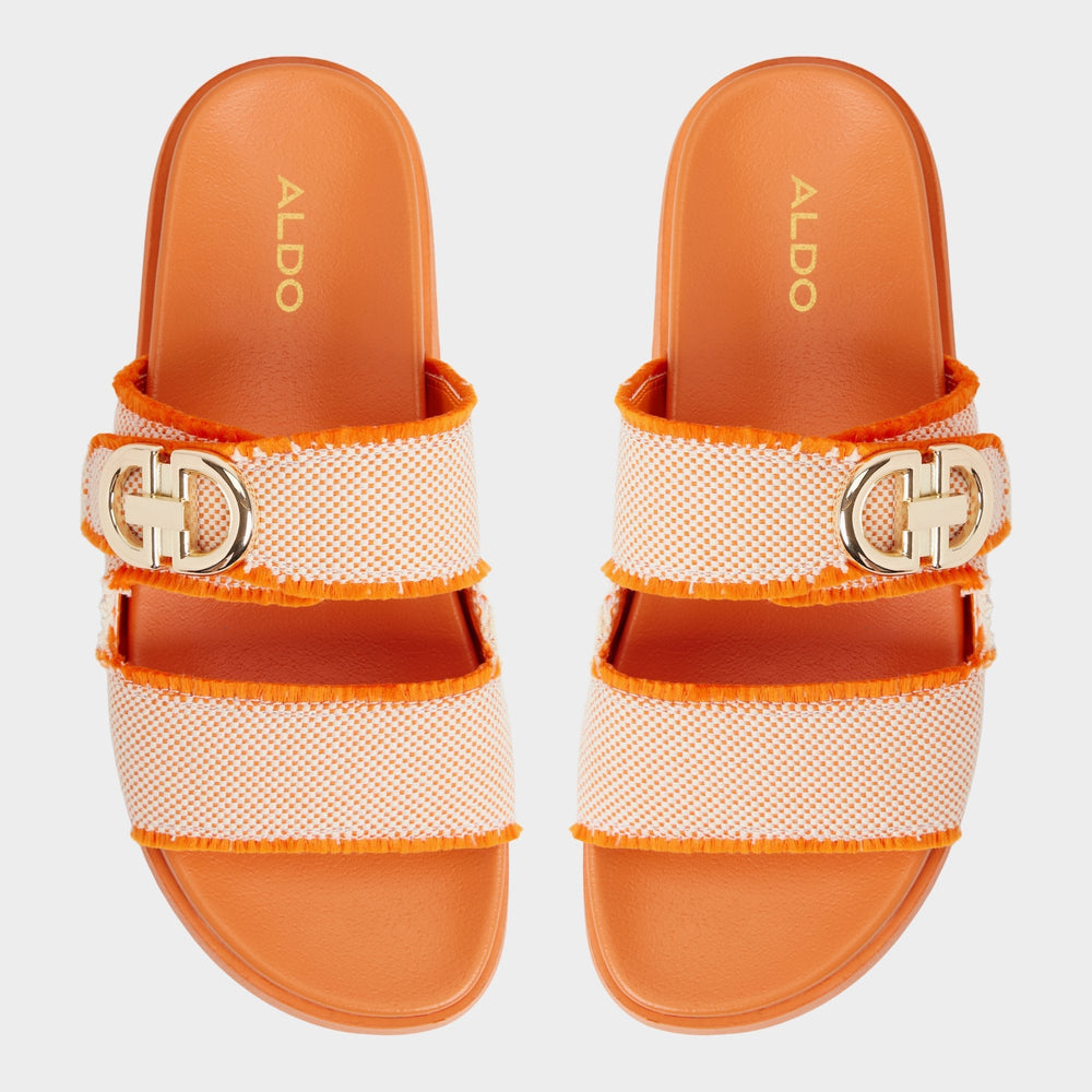 Daisymae Orange Women's Footbed sandals -