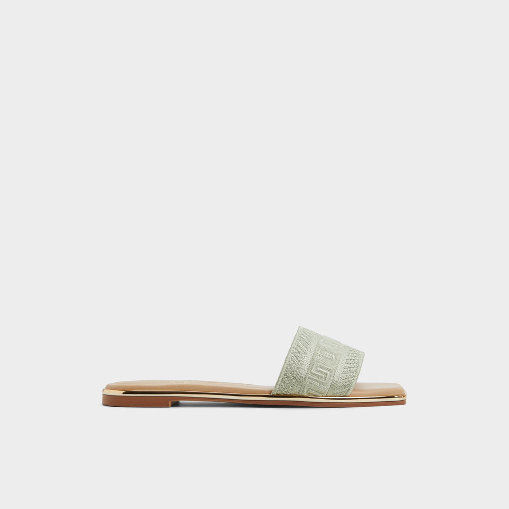 Oceania-xt Other Green Women's Flats - Slide sandal
