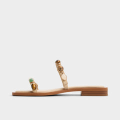 Sapphira Medium Beige Women's Flats - Strappy flat sandal