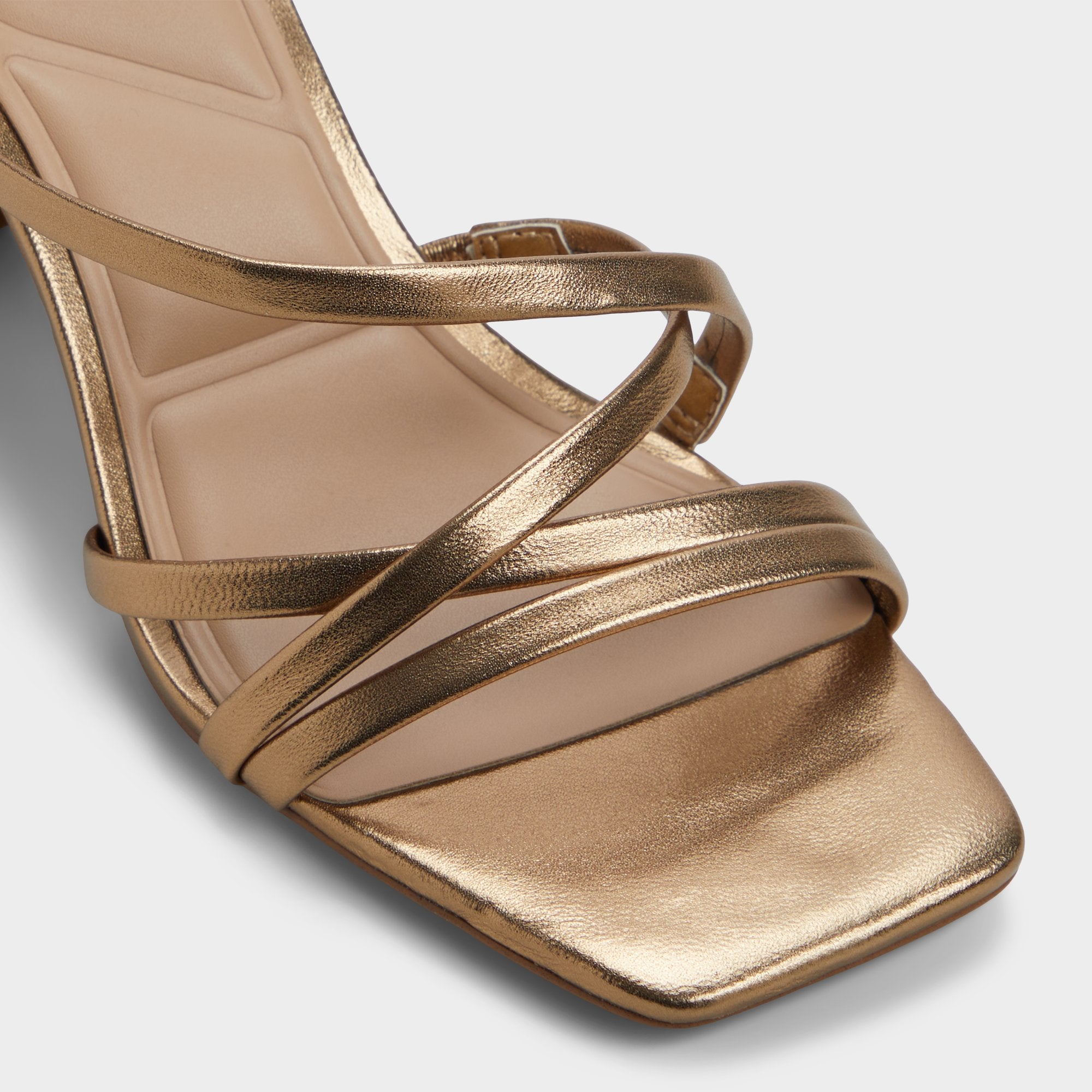 Esther Gold Women's Block heels - Strappy heeled sandal Block heel