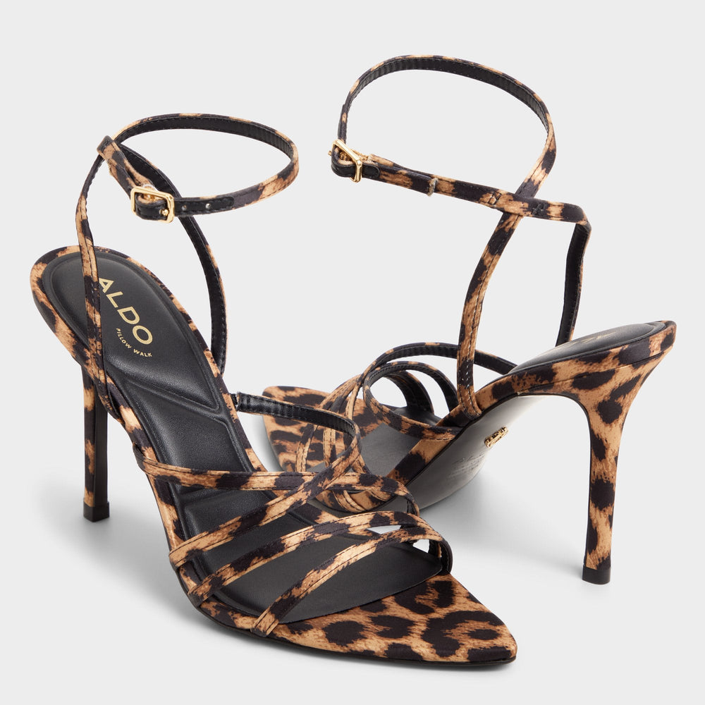 Solania Brown Multi Women's Strappy sandals - Strappy heeled sandal Stiletto heel