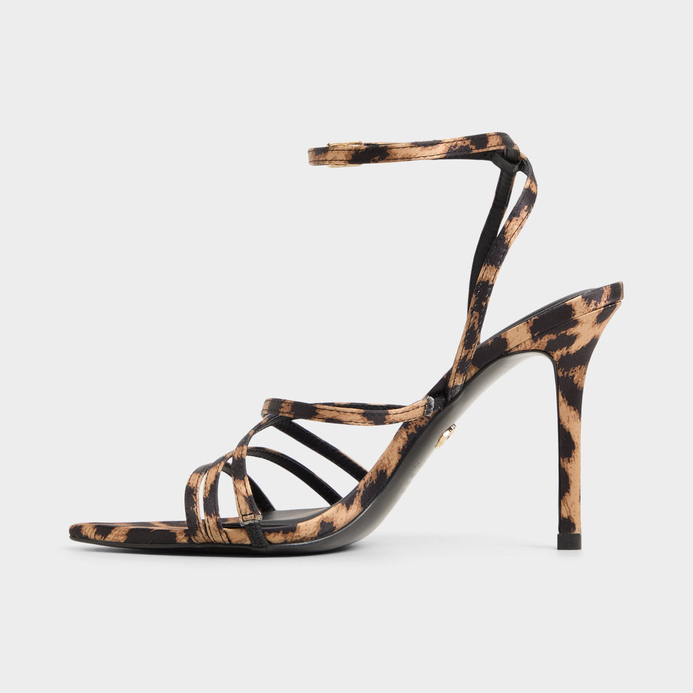 Solania Brown Multi Women's Strappy sandals - Strappy heeled sandal Stiletto heel