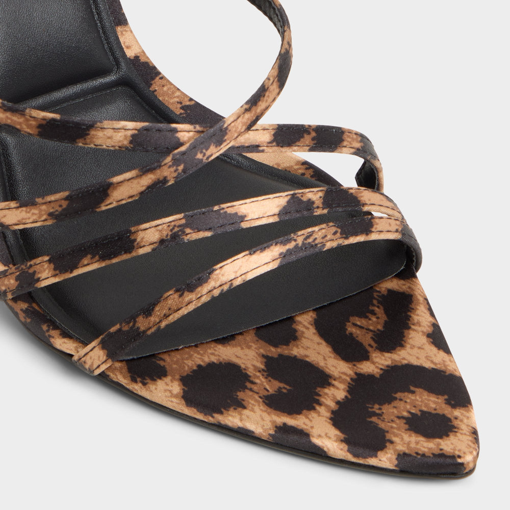 Solania Brown Multi Women's Strappy sandals - Strappy heeled sandal Stiletto heel