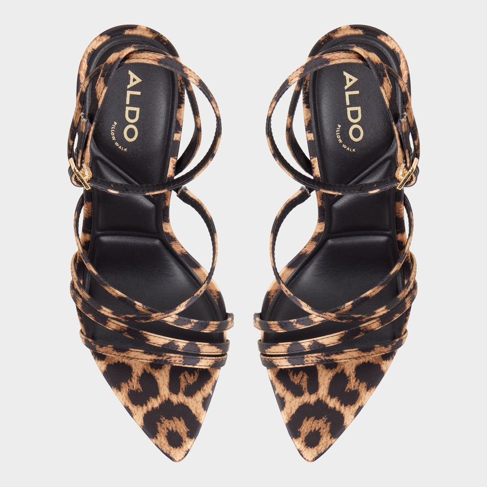 Solania Brown Multi Women's Strappy sandals - Strappy heeled sandal Stiletto heel