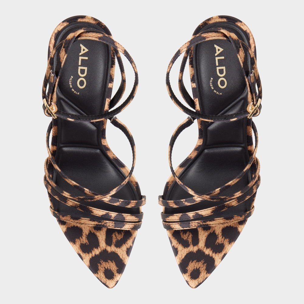 Solania Brown Multi Women's Strappy sandals - Strappy heeled sandal Stiletto heel