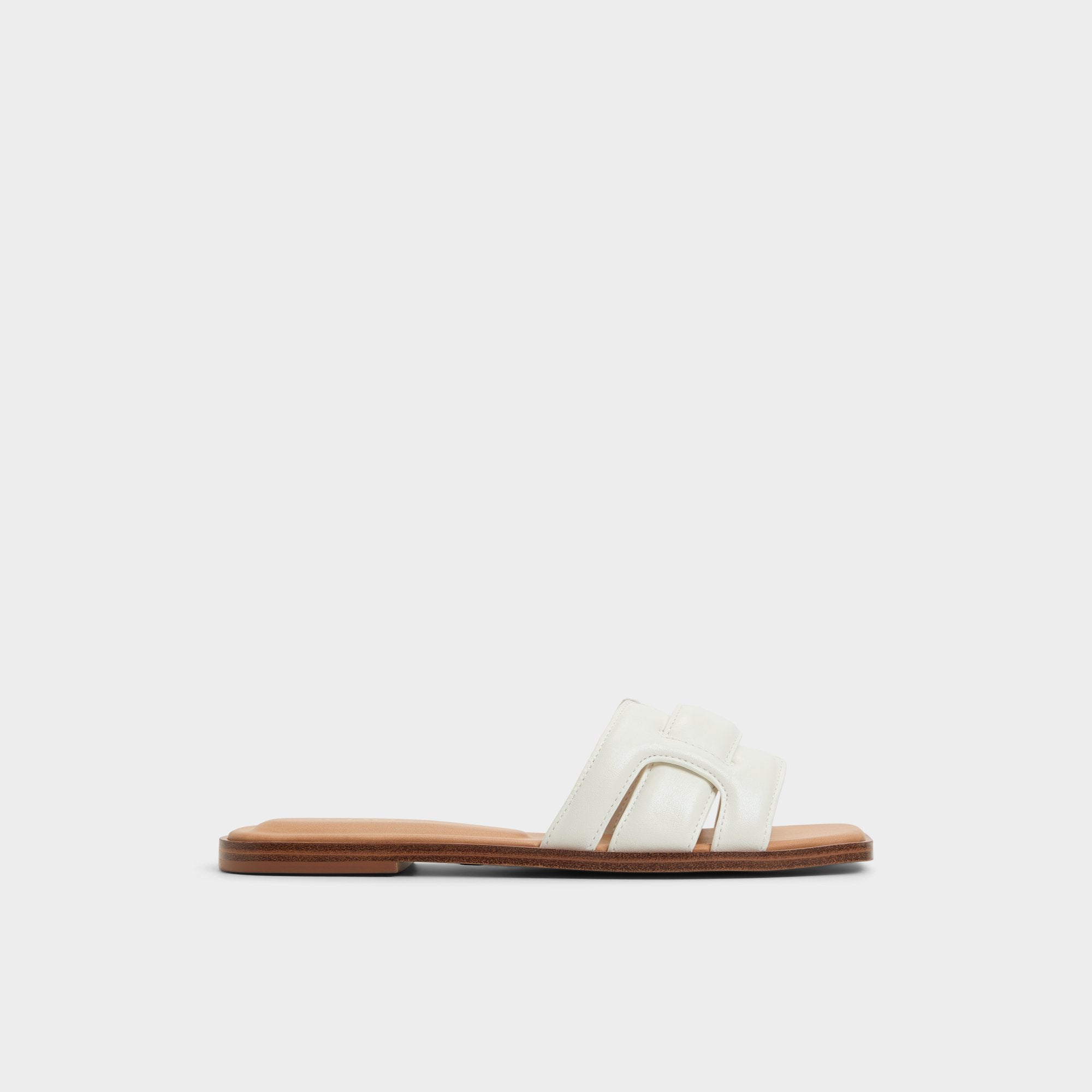 Eleny White Women's Flats - Slide sandal