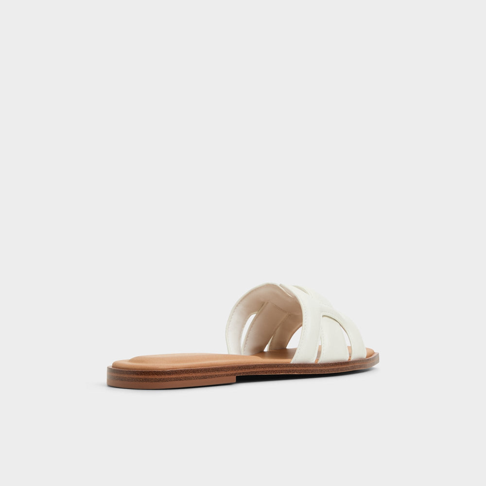 Eleny White Women's Flats - Slide sandal