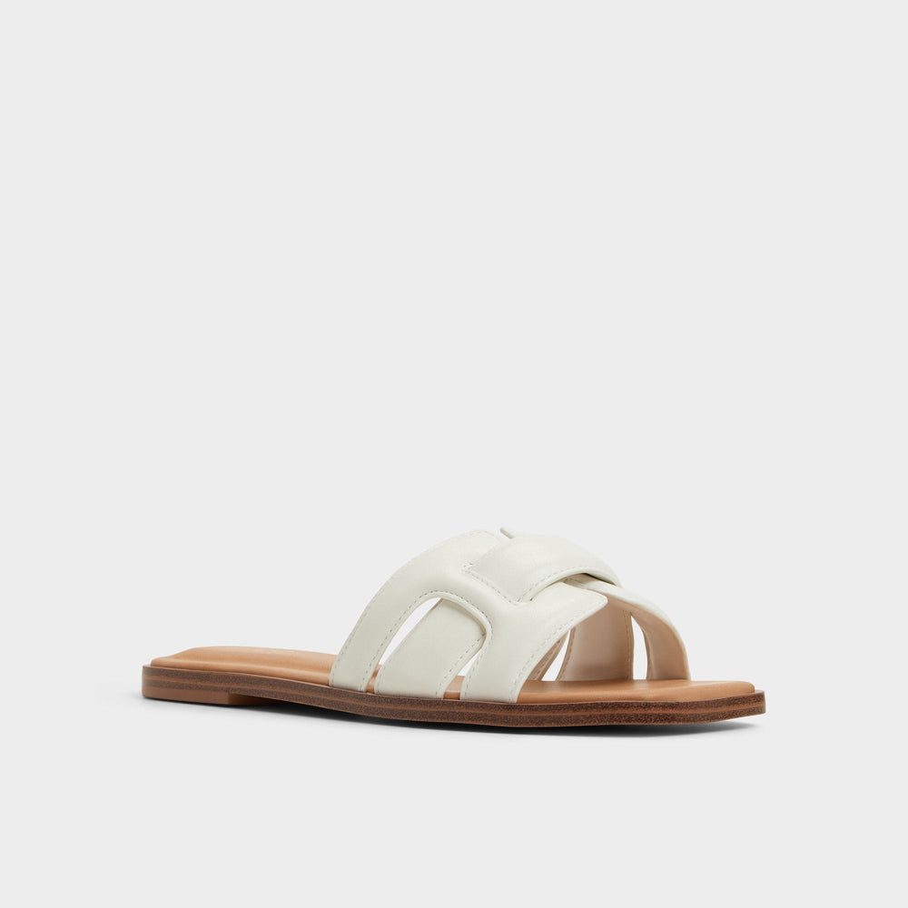 Eleny White Women's Flats - Slide sandal