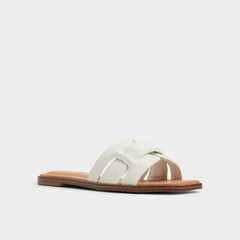 Eleny White Women's Flats - Slide sandal