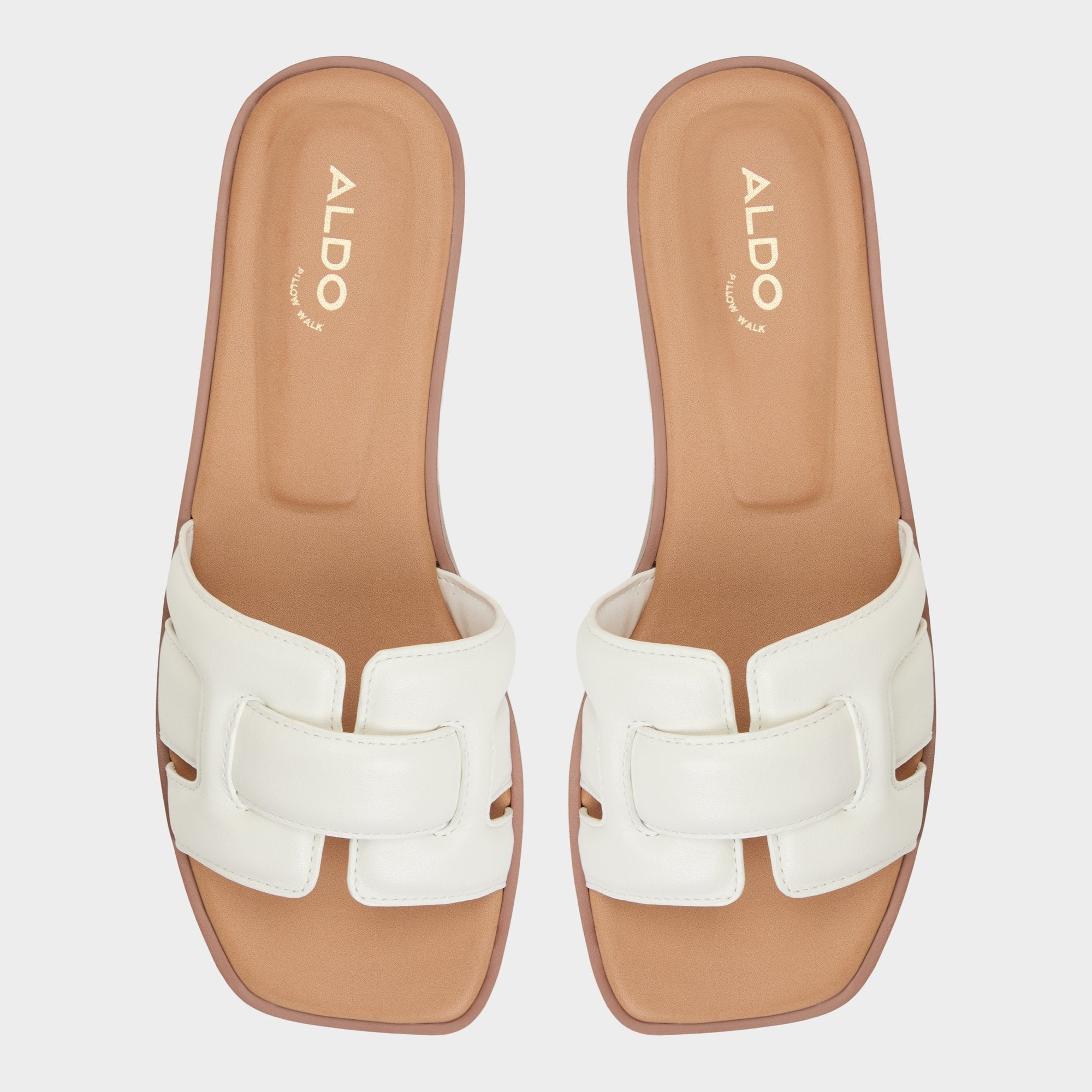 Eleny White Women's Flats - Slide sandal