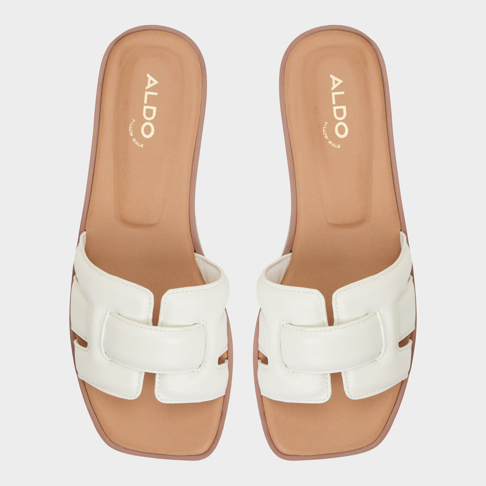 Eleny White Women's Flats - Slide sandal