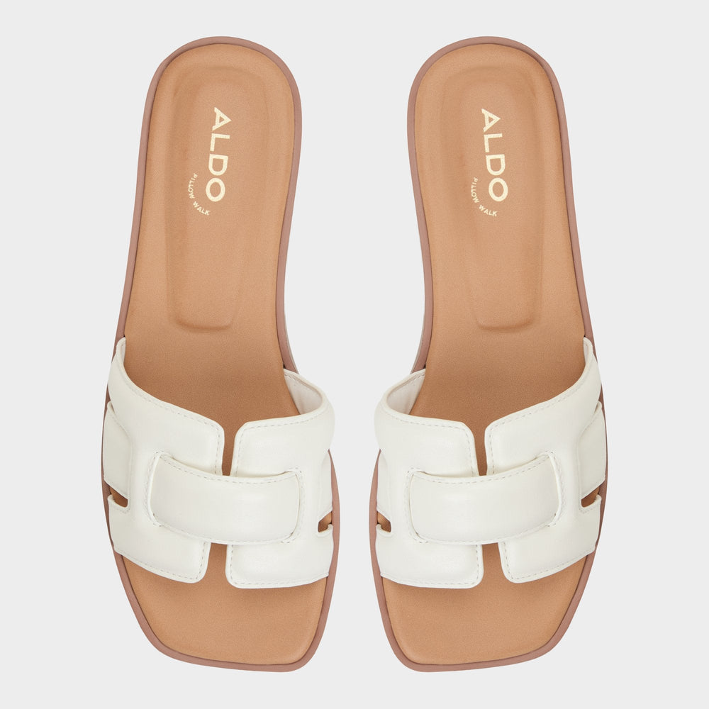 Eleny White Women's Flats - Slide sandal