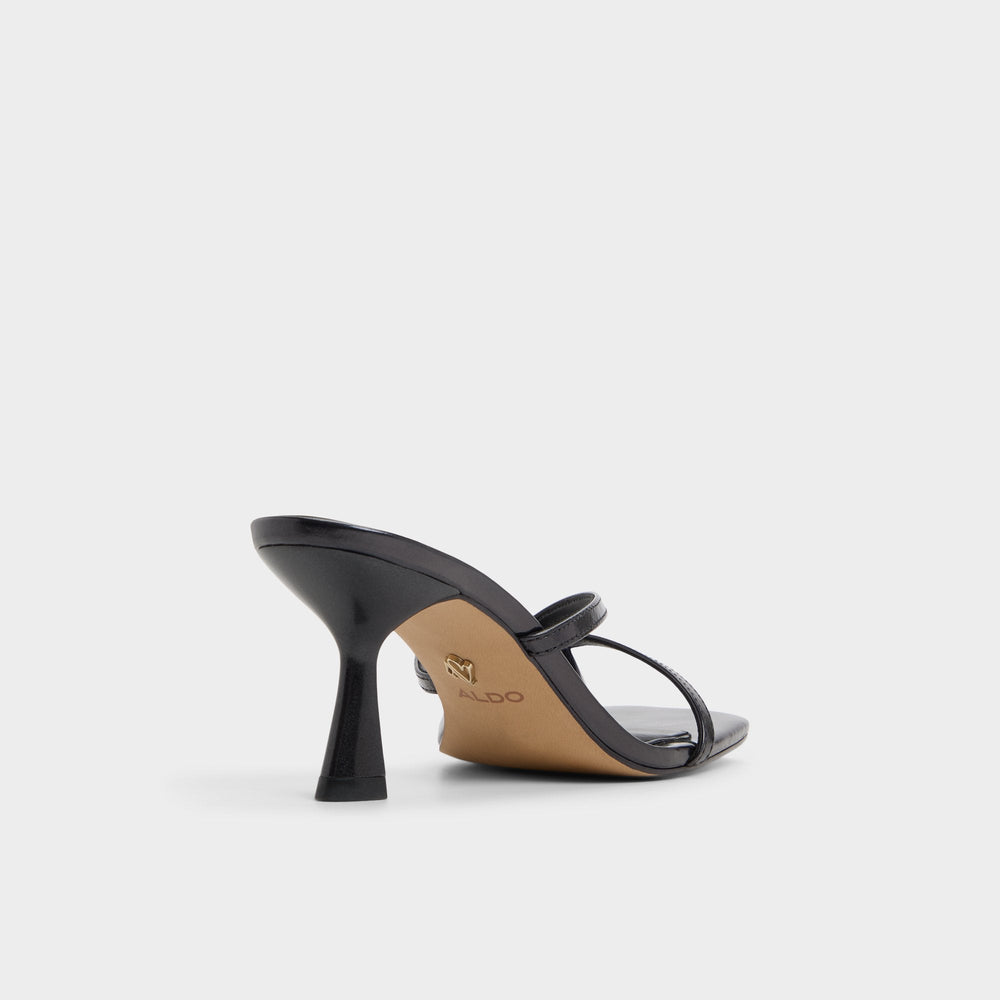 Calypsa Black Women's Animal Prints - Strappy heeled sandal Block heel