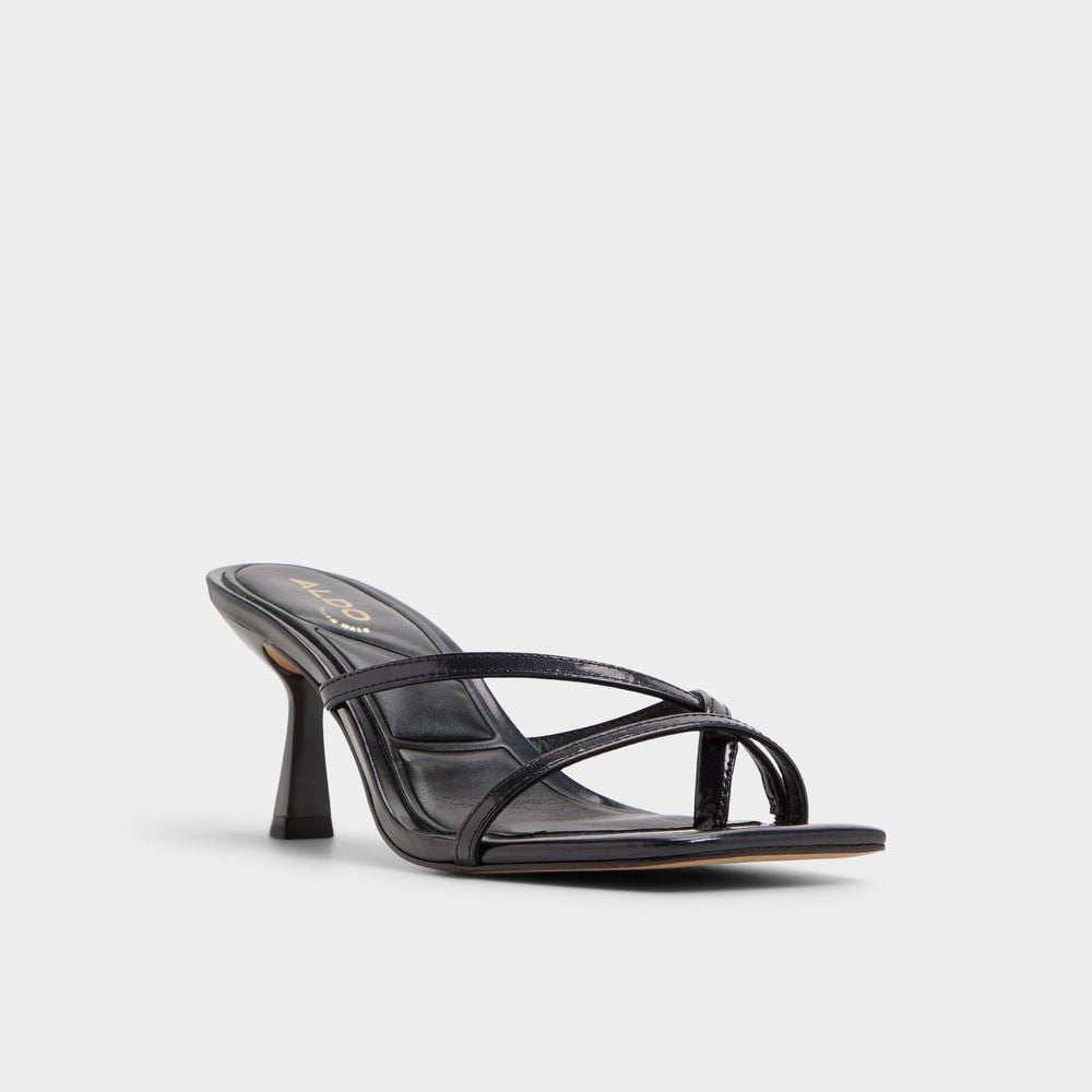 Calypsa Black Women's Animal Prints - Strappy heeled sandal Block heel