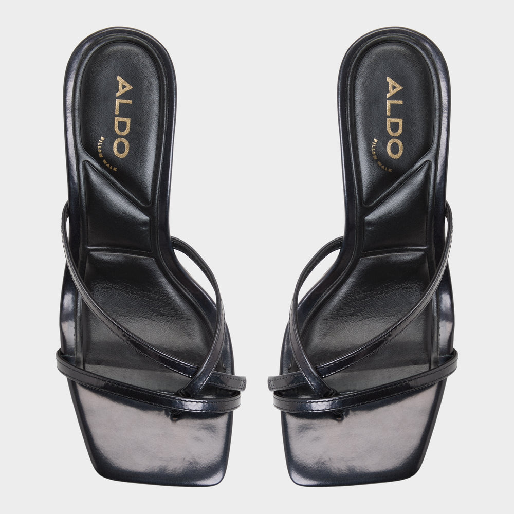 Calypsa Black Women's Animal Prints - Strappy heeled sandal Block heel