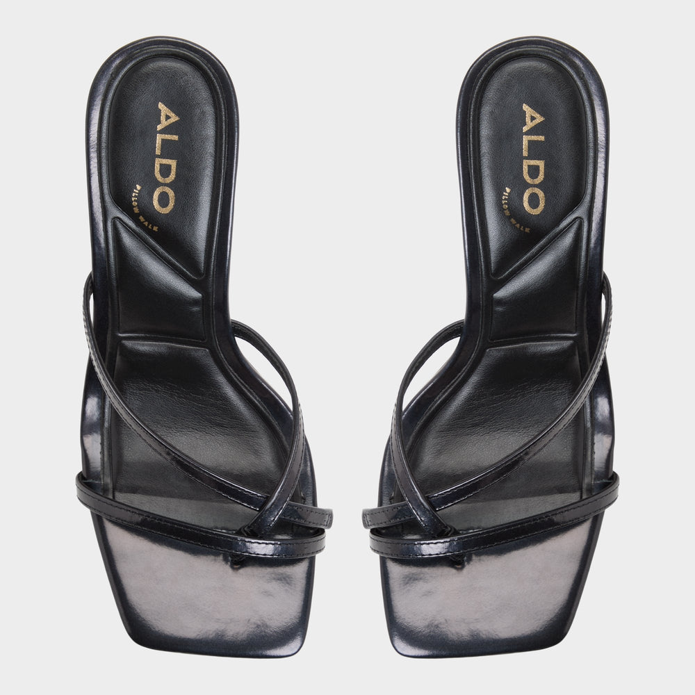 Calypsa Black Women's Animal Prints - Strappy heeled sandal Block heel