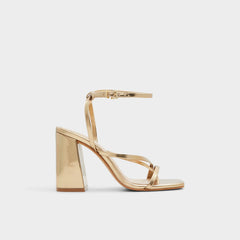 Block heel Laurader Gold Women's Block heels - Strappy heeled sandal