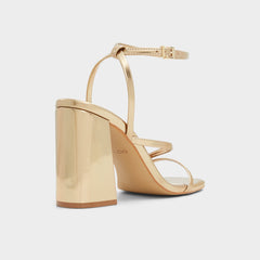 Block heel Laurader Gold Women's Block heels - Strappy heeled sandal