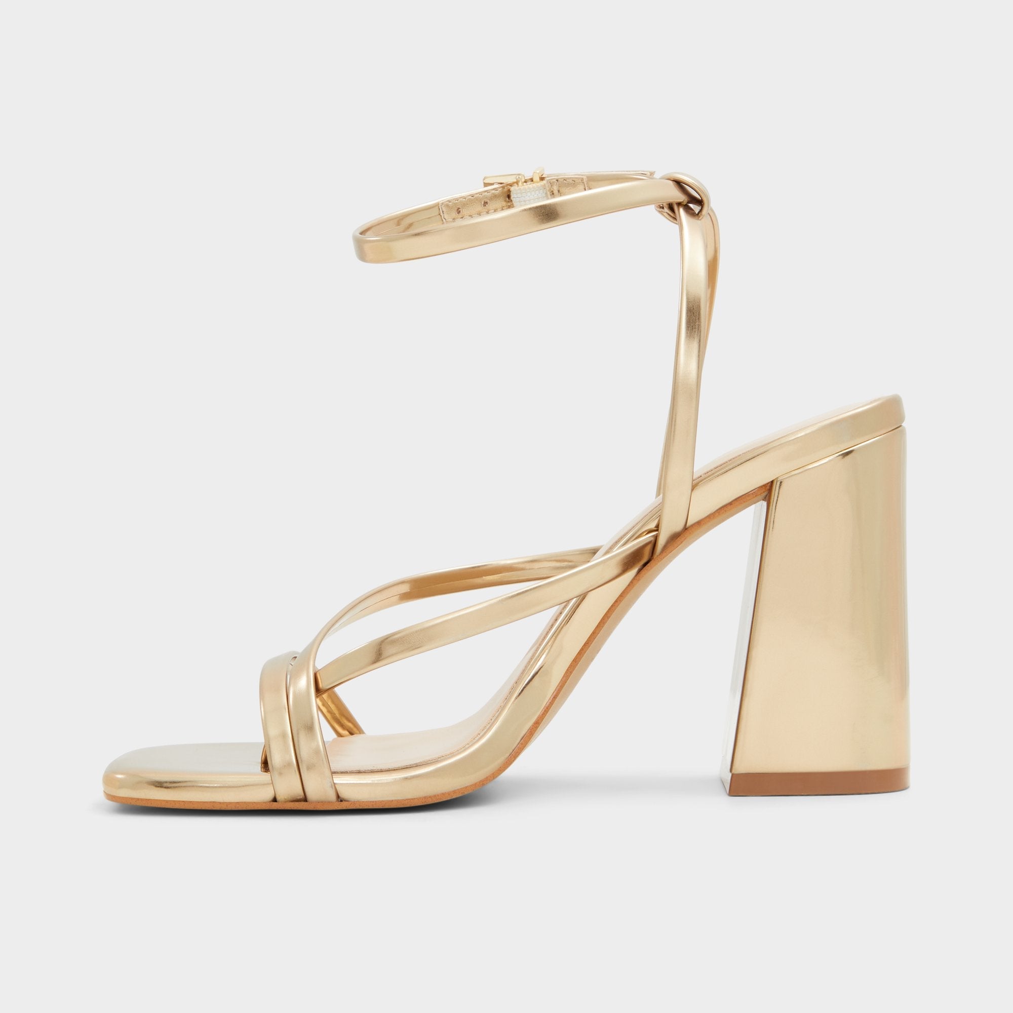 Block heel Laurader Gold Women's Block heels - Strappy heeled sandal