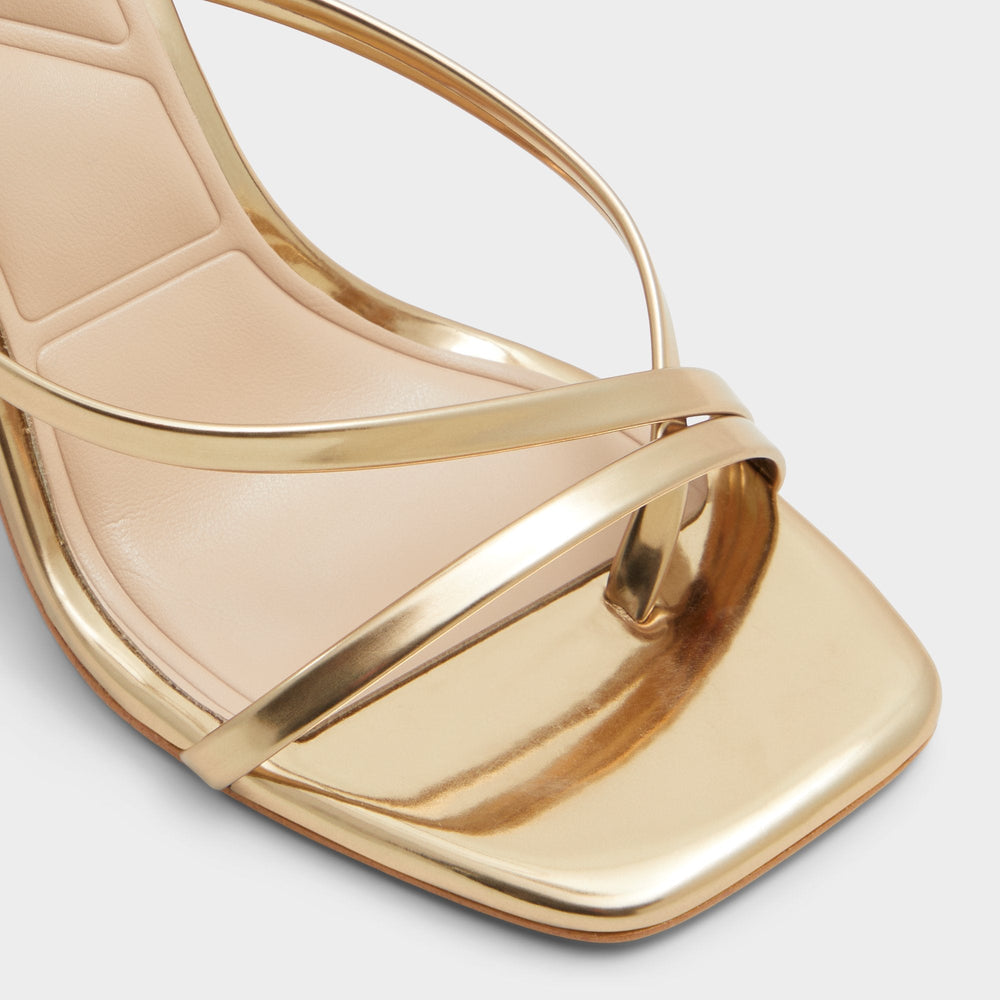 Block heel Laurader Gold Women's Block heels - Strappy heeled sandal
